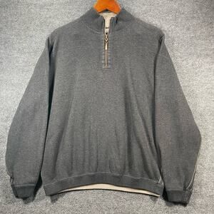 Tommy Bahama Reversible 1/4 Zip Pullover Men's Medium Gray Casual Outdoors